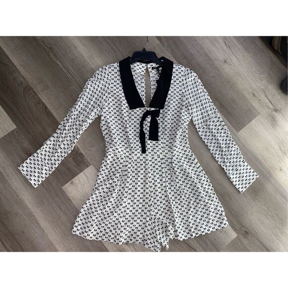 MAJE NWT Istel Bow-Print Jumpsuit - Ecru, Size Maje 40 / US Large, MSRP $375 - Picture 2 of 16